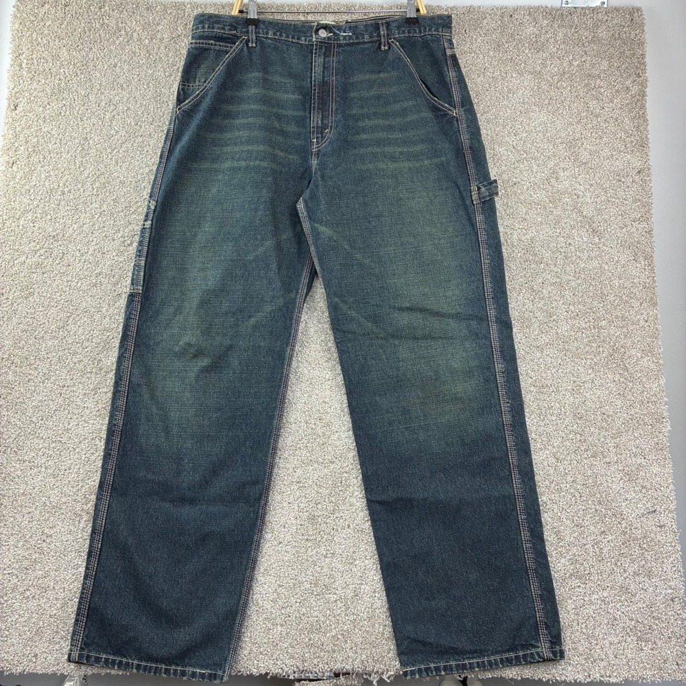 Levi's Carpenter Jeans Men 38x34 Blue Dark Wash Loose Fit Workwear Utility Skate